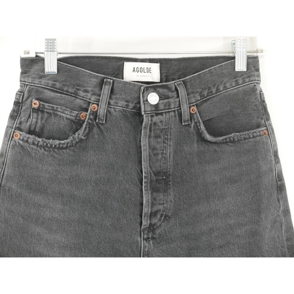 Agolde 90's Pinch Jeans Gray Charcoal Wash High Rise Straight Women's 26 26x30